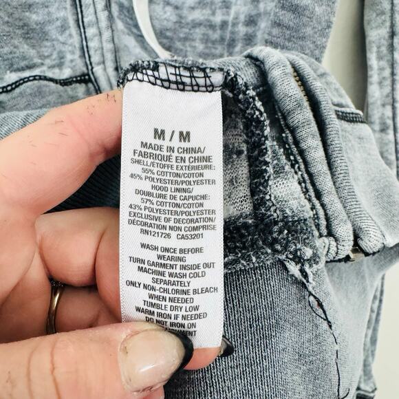 Aeropostale Gray Distressed Full Zip Sweater Women’s Size M - Picture 6 of 8